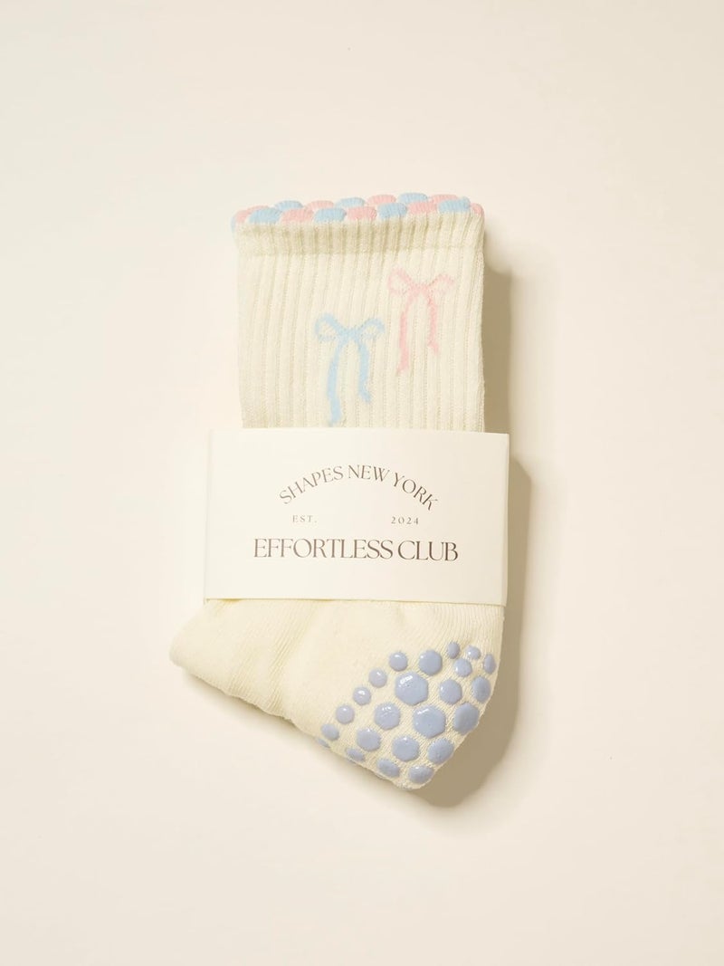 Shapes Studio Crew Half Calf Grip Socks, Cutest Fruits Pilates Socks, Ruffle socks, Non-Slip, Barre Yoga Fitness - Image 5